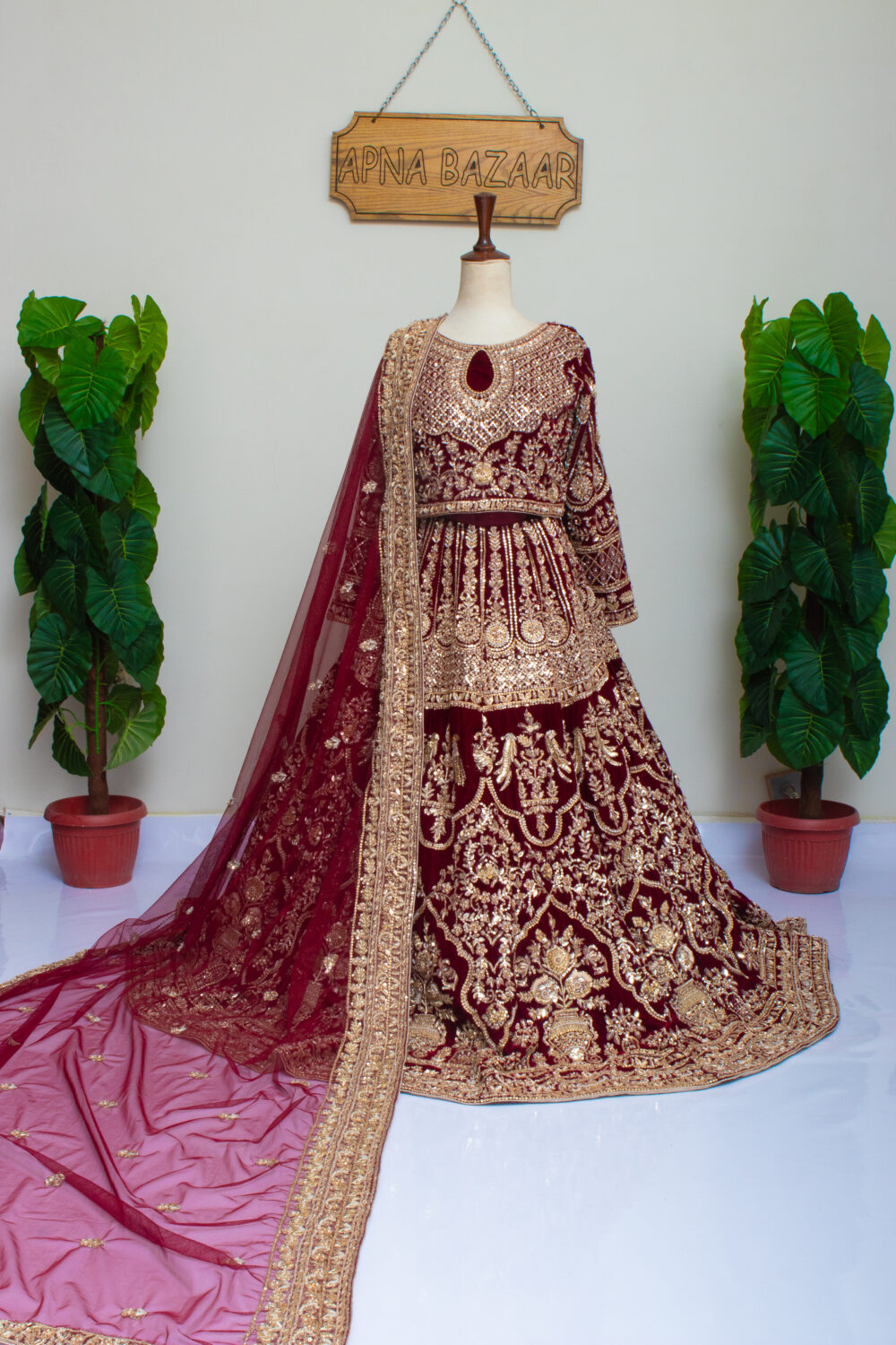 Velvet Lehenga Set